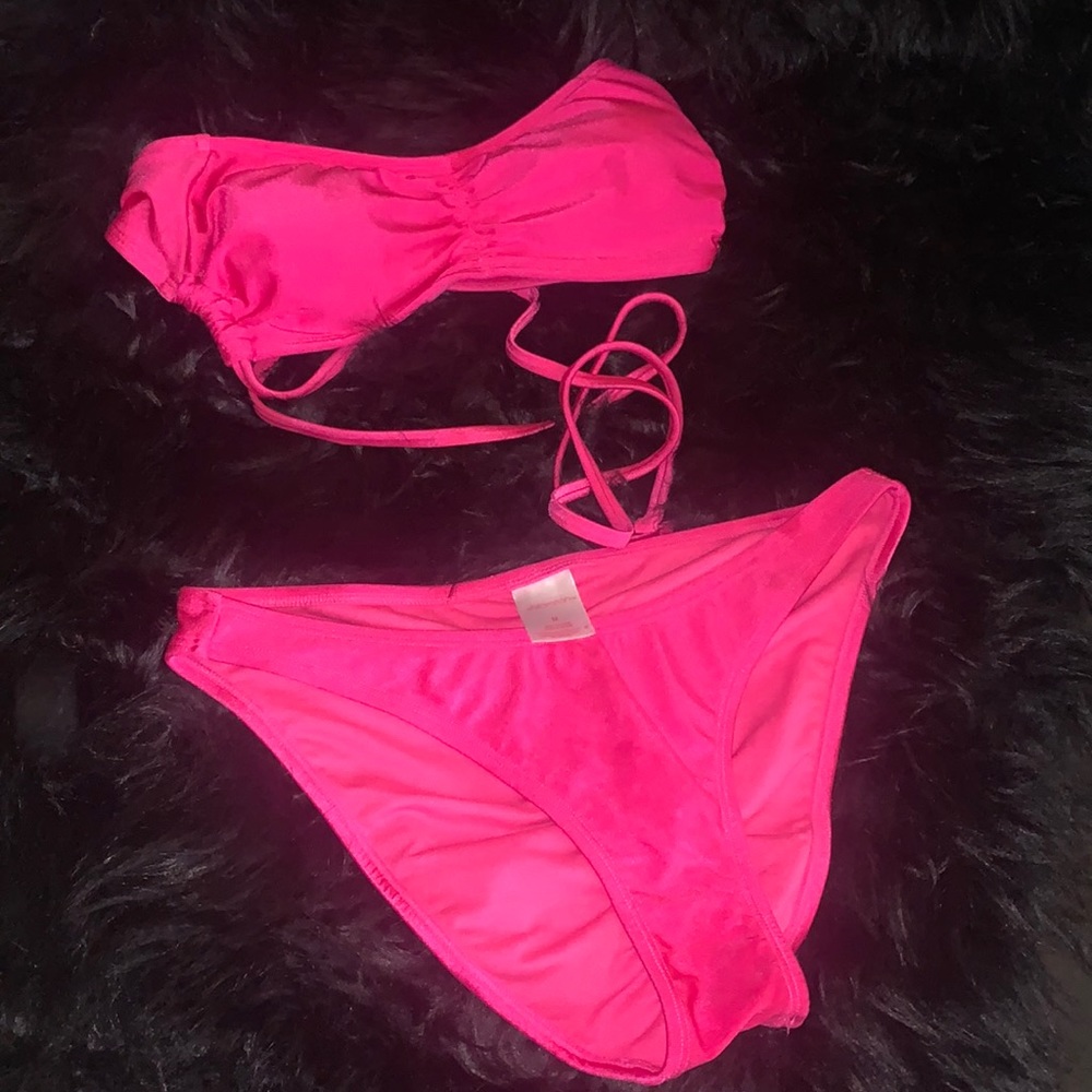 Shiny pink juniors M two piece